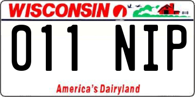 WI license plate 011NIP