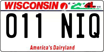 WI license plate 011NIQ