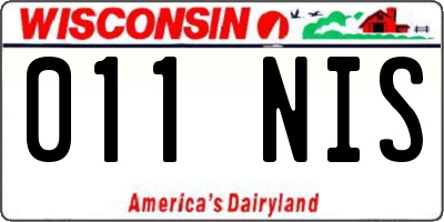 WI license plate 011NIS