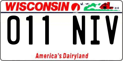 WI license plate 011NIV