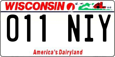 WI license plate 011NIY