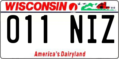 WI license plate 011NIZ