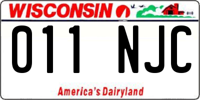 WI license plate 011NJC
