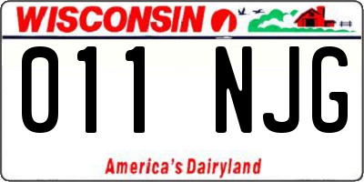 WI license plate 011NJG
