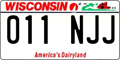 WI license plate 011NJJ