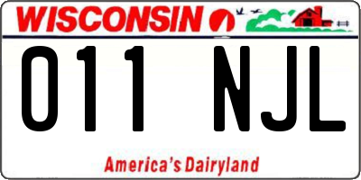 WI license plate 011NJL