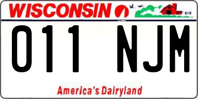 WI license plate 011NJM