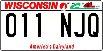 WI license plate 011NJQ
