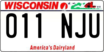 WI license plate 011NJU