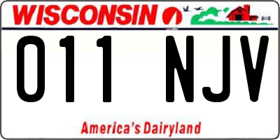 WI license plate 011NJV