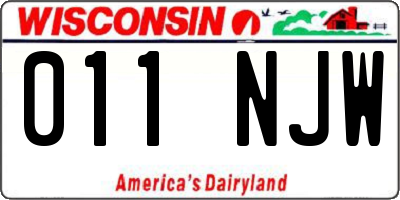 WI license plate 011NJW