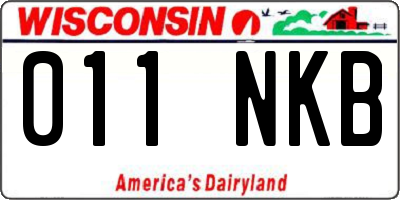 WI license plate 011NKB