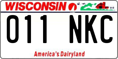 WI license plate 011NKC