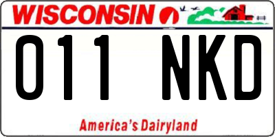 WI license plate 011NKD