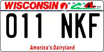 WI license plate 011NKF