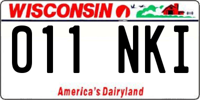 WI license plate 011NKI