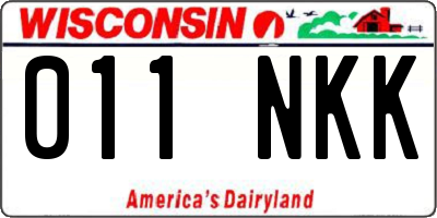 WI license plate 011NKK