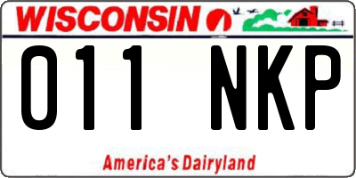 WI license plate 011NKP