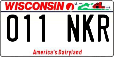 WI license plate 011NKR