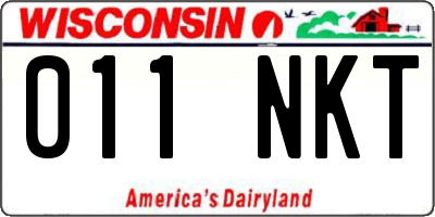 WI license plate 011NKT