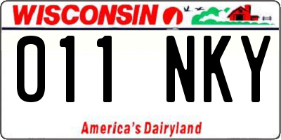 WI license plate 011NKY
