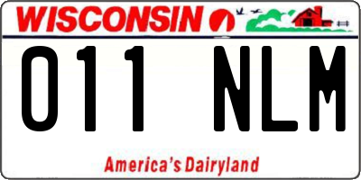 WI license plate 011NLM