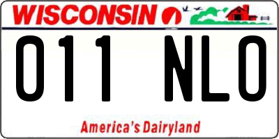 WI license plate 011NLO