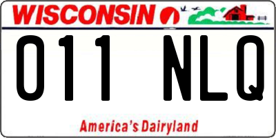 WI license plate 011NLQ