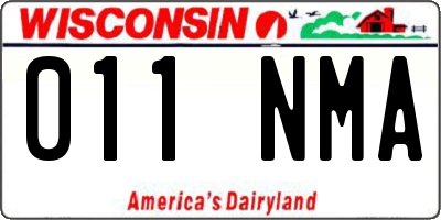 WI license plate 011NMA