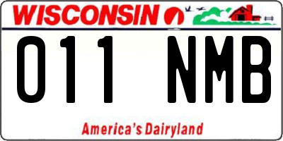 WI license plate 011NMB
