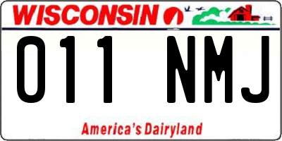 WI license plate 011NMJ