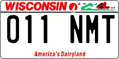 WI license plate 011NMT