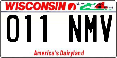 WI license plate 011NMV