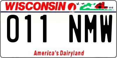 WI license plate 011NMW
