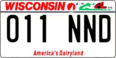 WI license plate 011NND