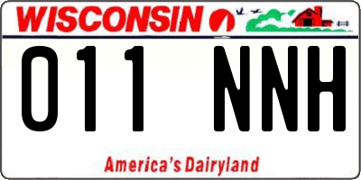 WI license plate 011NNH