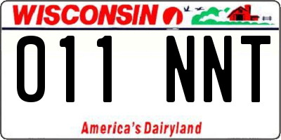 WI license plate 011NNT