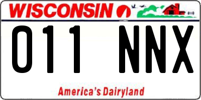 WI license plate 011NNX