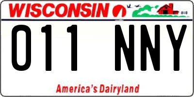 WI license plate 011NNY