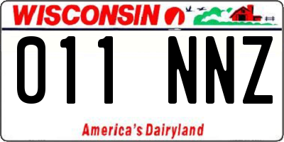 WI license plate 011NNZ