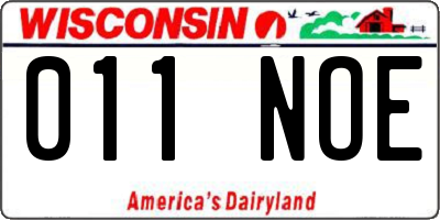 WI license plate 011NOE