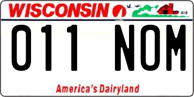 WI license plate 011NOM