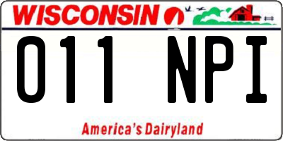 WI license plate 011NPI