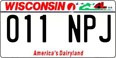 WI license plate 011NPJ