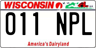 WI license plate 011NPL