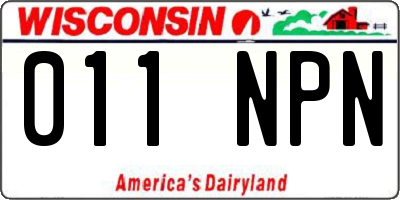 WI license plate 011NPN