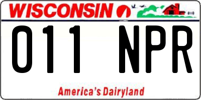 WI license plate 011NPR