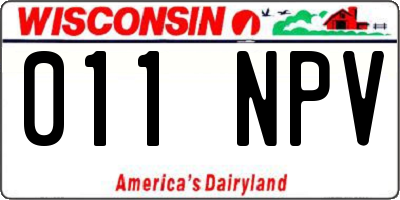 WI license plate 011NPV