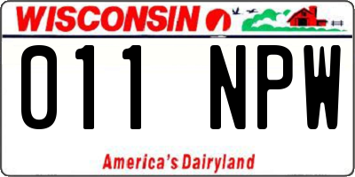 WI license plate 011NPW
