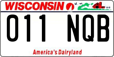 WI license plate 011NQB
